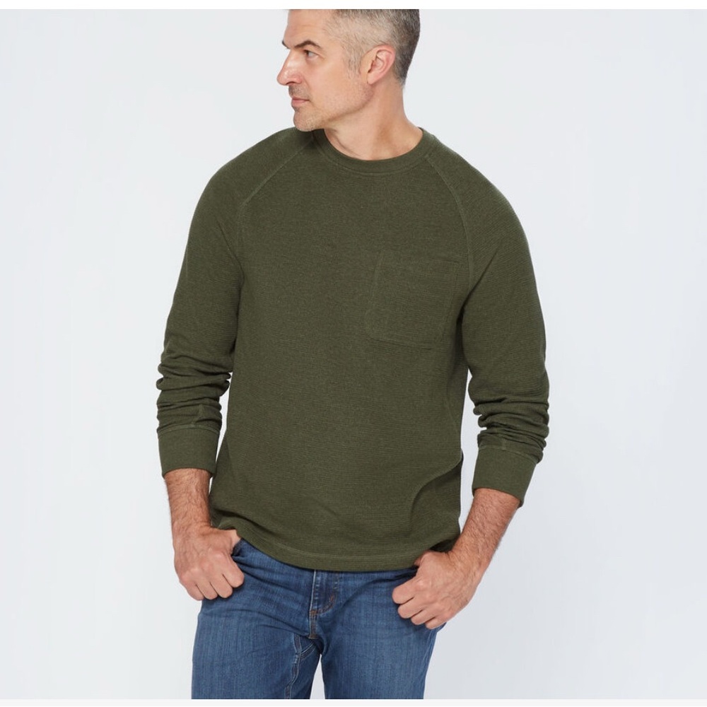 Duluth Trading Co Men's Burly Thermal Standard Fit Crew Green